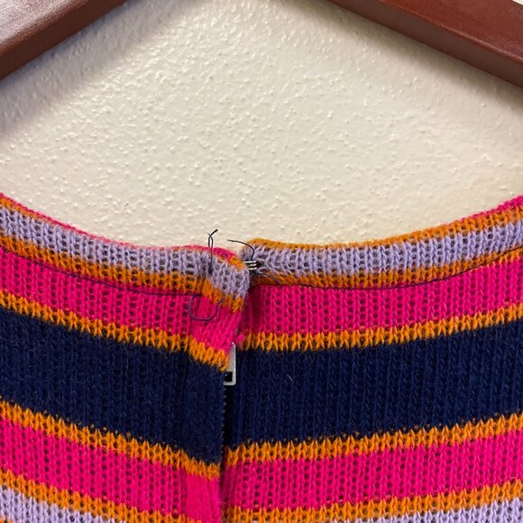 Vintage 70s Handmade Striped Mod Knit Sweater Shift Dress | Size M/L - Picture 11 of 12